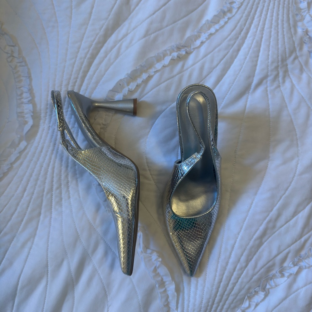 Elegant Silver Women's Heels